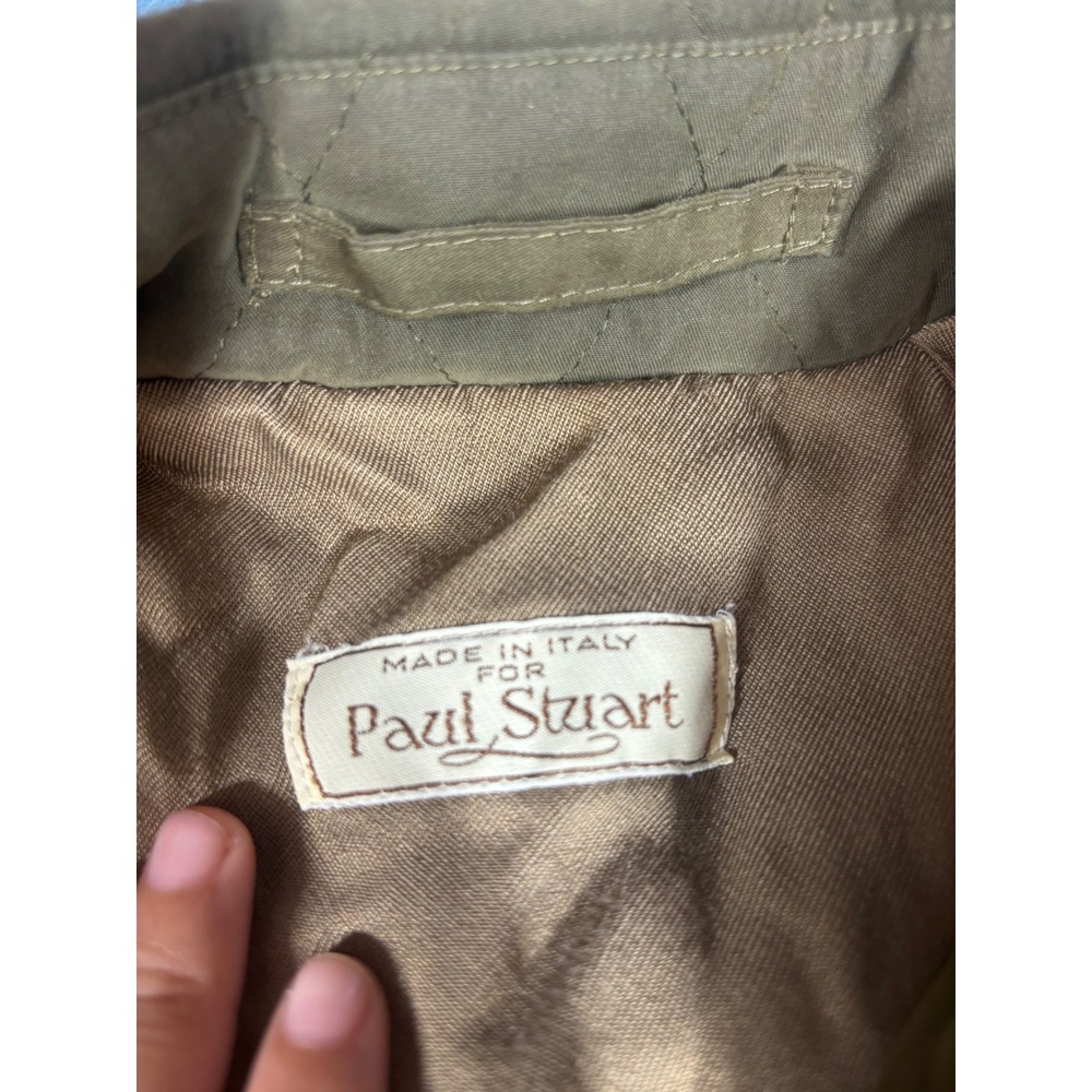 Paul Stuart Italy Olive Green Quilted Barn Coat Jacket Women Size Large L - Picture 2 of 9